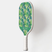 Individuelle Name Abstrakt Palm Leaf Muster Pickleball Schläger (Links)