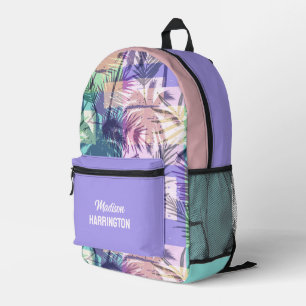 Individuelle Name Abstrakt Palmen Bäume Bedruckter Rucksack