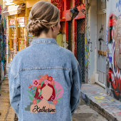 Individuelle Name abstrakte Frauen sehen sich blum Jeansjacke