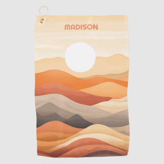 Individuelle Name Abstrakte Landschaftsbilder Golfhandtuch (Vorderseite)
