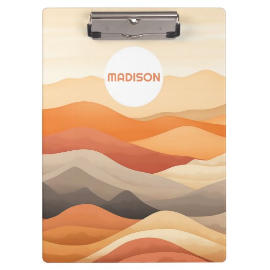 Individuelle Name Abstrakte Landschaftsbilder Klemmbrett (Vorderseite)