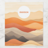 Individuelle Name Abstrakte Landschaftsbilder Weinetikett (Einzelnes Label)