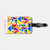 Individuelle Name Abstrakte LGBTQ-Regenbogenfarben Gepäckanhänger (Rückseite horizontal)