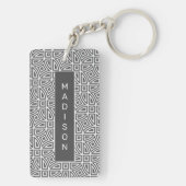 Individuelle Name Abstrakte Muster Schlüsselkette Schlüsselanhänger (Rückseite)