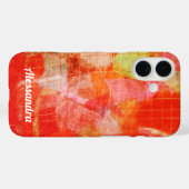 Individuelle Name Abstrakte Retro-Rote Orange Case-Mate iPhone Hülle (Rückseite (Horizontal))