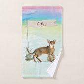 Individuelle Name Abyssinian Cat Pet Badetuch Set (Handtuch)