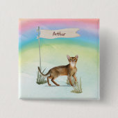 Individuelle Name Abyssinian Cat Pet Button (Vorderseite)