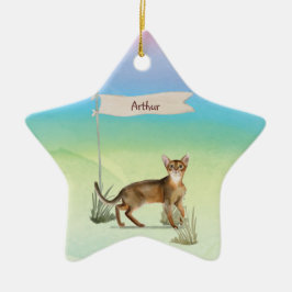 Individuelle Name Abyssinian Cat Pet Keramik Ornament