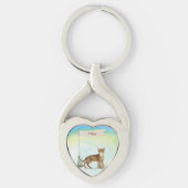 Individuelle Name Abyssinian Cat Pet Schlüsselanhänger (Vorderseite)