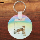Individuelle Name Abyssinian Cat Pet Schlüsselanhänger (Vorderseite)
