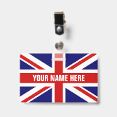 Individuelle Name-Abzeichen mit Britischer Flagge Ausweis (Vorderseite mit Clip)