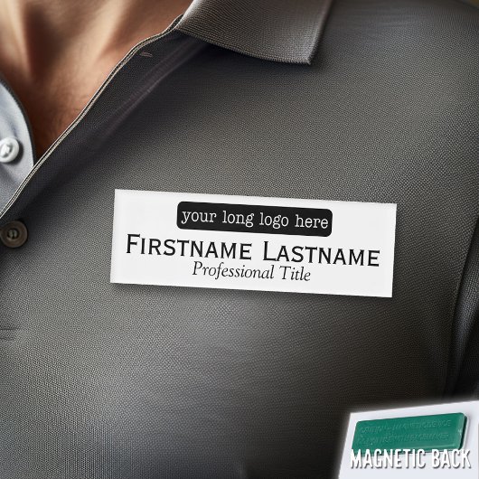 Individuelle Name-Abzeichen mit horizontalem Logo Namenschild