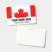 Individuelle Name Abzeichen mit kanadischer Flagge Ausweis (Vorder- & Rückseite)