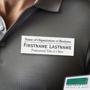 Individuelle Name Abzeichen - Name der Einrichtung Namenschild