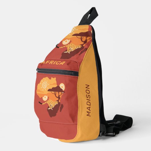 Individuelle Name Afrika Crossbody Bag (Rechte Ecke)