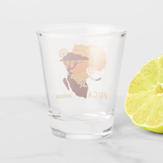 Individuelle Name Afrika Schnapsglas (Rückseite)