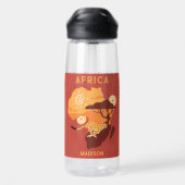 Individuelle Name Afrika Trinkflasche (Rückseite)