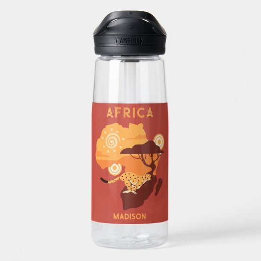 Individuelle Name Afrika Trinkflasche (Rückseite)
