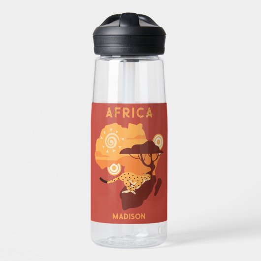 Individuelle Name Afrika Trinkflasche (Vorne)
