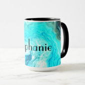 Individuelle Name Agate Gemstone Geode Art Black B Tasse (VorderseiteRechts)