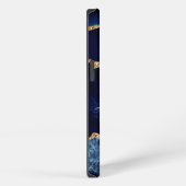 Individuelle Name Agate Navy Blue Gold Geode Marbl iPhone Hülle (Rechte Seite)