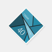 Individuelle Name Age Birthday Abstrakt Aquamarin  Serviette (Ecke)