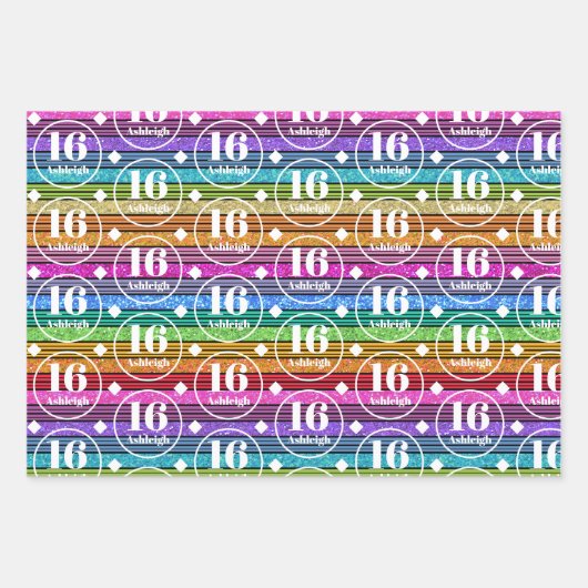 Individuelle Name Age Birthday Geschenkpapier Set (Vorderseite)