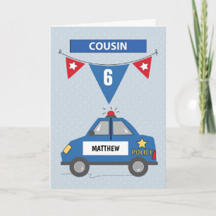 Individuelle Name Age Cousin 6. Geburtstag Blaue P Karte