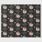 Individuelle Name Age Foto Art Deco Geschenkpapier (Flach)