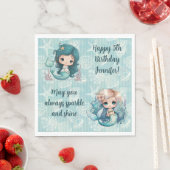 Individuelle Name Age Sentiment Mermaid Geburtstag Serviette (Beispiel)
