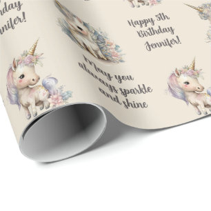 Individuelle Name Age Sentiment Unicorn Geburtstag Geschenkpapier