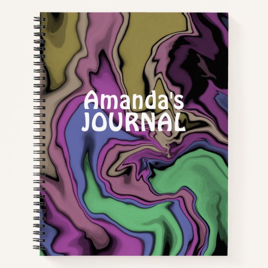 Individuelle Name Akrylic Pouring Journal Notizblock (Vorderseite)