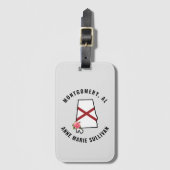 Individuelle Name Alabama Flag & Blume Cornhole Se Gepäckanhänger (Vorderseite Vertikal)