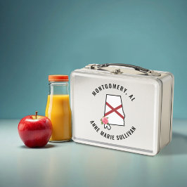 Individuelle Name Alabama Flag & Blume Cornhole Se Metall Brotdose