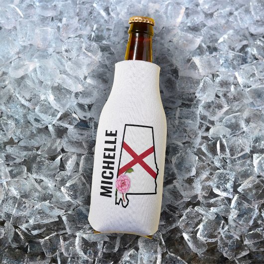 Individuelle Name Alabama Flag und Staat Blume Cam Flaschenkühler