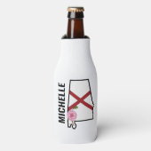 Individuelle Name Alabama Flag und Staat Blume Cam Flaschenkühler (Flaschenvorderseite)