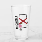 Individuelle Name Alabama Flag und Staat Blume Cam Glas (Vorderseite)