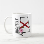 Individuelle Name Alabama Flag und Staat Blume Cam Kaffeetasse (Links)