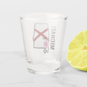 Individuelle Name Alabama Flag und Staat Blume Cam Schnapsglas (Rückseite)