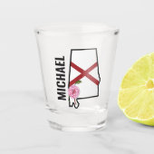 Individuelle Name Alabama Flag und Staat Blume Cam Schnapsglas (Vorderseite)