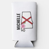 Individuelle Name Alabama Flag und Staat Blume Cam Selters Dosenkühler (Vorderseite)