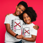 Individuelle Name Alabama Flag und Staat Blume Cam T-Shirt