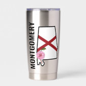 Individuelle Name Alabama Flag und Staat Blume Cam Thermobecher (Vorderseite)