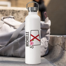Individuelle Name Alabama Flag und Staat Blume Cam Trinkflasche