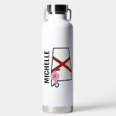 Individuelle Name Alabama Flag und Staat Blume Cam Trinkflasche (Vorderseite)