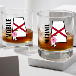 Individuelle Name Alabama Flag und Staat Blume Cam Whiskyglas