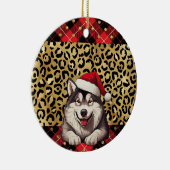 Individuelle Name Alaskan Malamute Hund Weihnachts Keramik Ornament (Rechts)