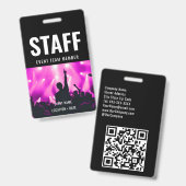 Individuelle Name All Access Pass KonzertPersonalv Ausweis (Vorder- & Rückseite)