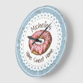 Individuelle Name Alt modische Donut Sweet Zuhause Große Wanduhr (Winkel)