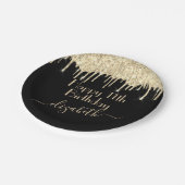 Individuelle Name + alter Schwarz-Gold-Drilling-Gl Pappteller (Schrägansicht)
